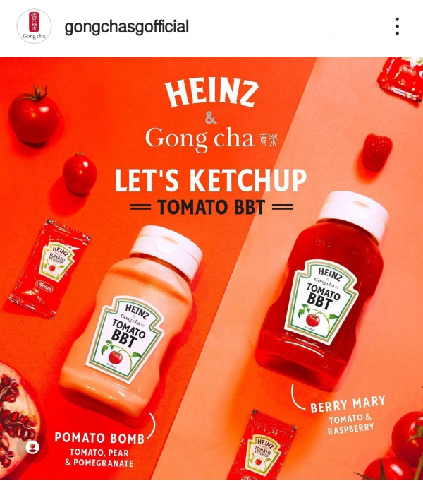Bubble Tea နှင့် Ketchup  ပေါင်းစပ်ထားတဲ့ ဖျော်ရည် စားသောက်ကုန်အသစ်