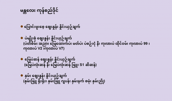 မန္တလေးကုန်စည်ဒိုင် တွင်၂၀၂၄ ခုနှစ် ဇန်နဝါရီလ&zwnj; ဒုတိယပတ်၌ ဖြစ်ပေါ်ခဲ့သည့် ပြောင်းဖူးစေ့၊ ပဲမျိုးစုံ နှင့် ဆီထွက်သီးနှံ ဈေးနှုန်းများအား  ယခင်တစ်ပတ် ၊ ယခင်လ ပေါက်ဈေးများဖြင့် နှိုင်းယှဉ်သုံးသပ်ချက်